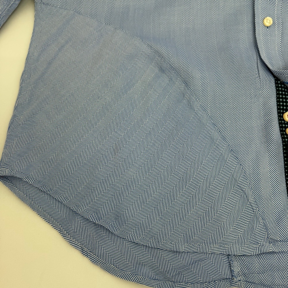 Robert Graham Button Down French Cuff Shirt Men’s 2XL Blue Houndstooth - Picture 7 of 13